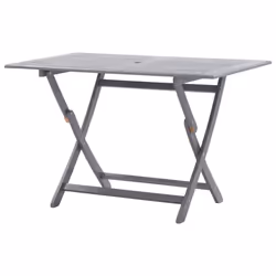 vidaXL 7 Piece Solid Acacia Wood Garden Dining Set Grey Outdoor Table Chair