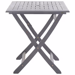 vidaXL 7 Piece Solid Acacia Wood Garden Dining Set Grey Outdoor Table Chair - Additional view 5