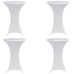 vidaXL 4x Standing Table Cover ?80cm White Stretch Party Tableware Slipcovers