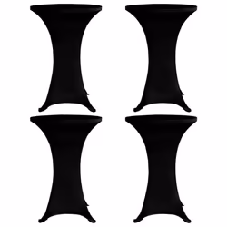 vidaXL 4x Standing Table Cover ?70cm Black Stretch Party Tableware Slipcovers