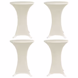 vidaXL 4x Standing Table Cover ?60cm Cream Stretch Party Tableware Slipcovers