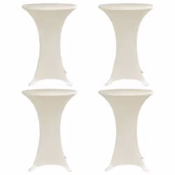 vidaXL 4x Standing Table Cover Ã70cm Cream Stretch Party Tableware Slipcovers