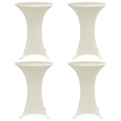 vidaXL 4x Standing Table Cover Ã70cm Cream Stretch Party Tableware Slipcovers