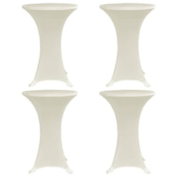 vidaXL 4x Standing Table Cover ?80cm Cream Stretch Party Tableware Slipcovers