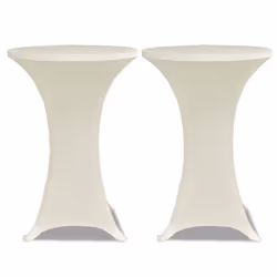 vidaXL 4x Standing Table Cover ?80cm Cream Stretch Party Tableware Slipcovers
