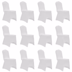 vidaXL 12x Chair Cover Stretch White Banquet Seat Spandex Dining Chairs Covers