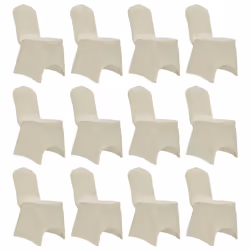 vidaXL 12x Chair Cover Stretch Cream Banquet Seat Spandex Dining Chairs Covers