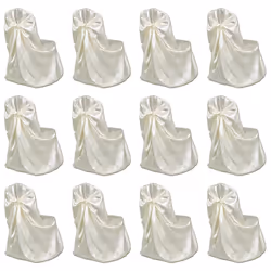 vidaXL 12x Chair Cover for Wedding Banquet Cream Spandex Dining Chairs Covers