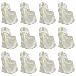 vidaXL 12x Chair Cover for Wedding Banquet Cream Spandex Dining Chairs Covers