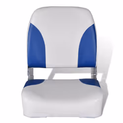 vidaXL 2x Boat Seats Foldable Backrest with Blue-White Pillow Boats Parts