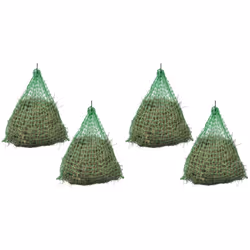vidaXL 4x Hay Nets Round PP Livestock Feeders & Waterers Feeding Bale Hay Net