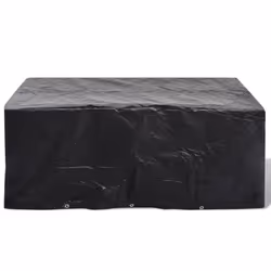 vidaXL 2x Garden Patio Furniture Covers 6 Persons Poly Rattan Set 10 Eyelets