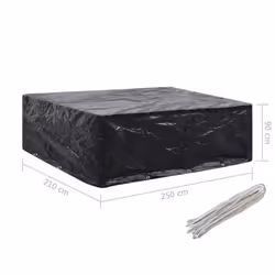 vidaXL 2x Garden Patio Outdoor Backyard Protective Furniture Covers 8 Eyelets - Additional view 6