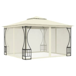 vidaXL Gazebo with Nets 300cm Cream Outdoor Canopy Shelter Party Tent
