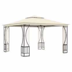 vidaXL Gazebo with Nets 300cm Cream Outdoor Canopy Shelter Party Tent