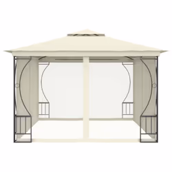 vidaXL Gazebo with Nets 400cm Cream Outdoor Canopy Shelter Party Tents - Additional view 4