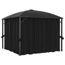 vidaXL Gazebo With Curtains 300cm Anthracite Garden Canopy Shelter Party Tent