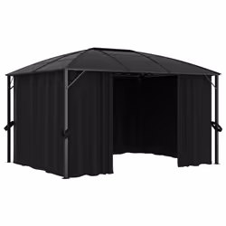 vidaXL Gazebo With Curtains 400cm Anthracite Garden Canopy Shelter Party Tent - Additional view 5