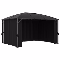 vidaXL Gazebo With Curtains 400cm Anthracite Garden Canopy Shelter Party Tent - Additional view 6