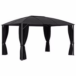 vidaXL Gazebo With Curtains 400cm Anthracite Garden Canopy Shelter Party Tent - Additional view 8