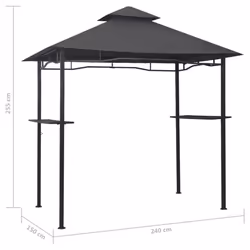 vidaXL BBQ Gazebo 240x150x255cm Anthracite Steel Barbecue Party Canopy Tent