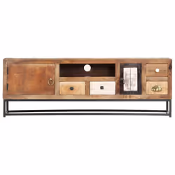 vidaXL TV Cabinet 120x30x40cm Solid Reclaimed Wood Entertainment Centre Stand - Additional view 4