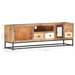 vidaXL TV Cabinet 120x30x40cm Solid Reclaimed Wood Entertainment Centre Stand - Additional view 7