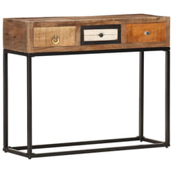 vidaXL Console Table Gold 90cm Solid Reclaimed Wood End Side Stand Cabinet