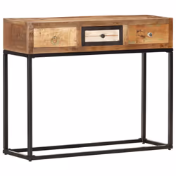 vidaXL Console Table Gold 90cm Solid Reclaimed Wood End Side Stand Cabinet - Additional view 6
