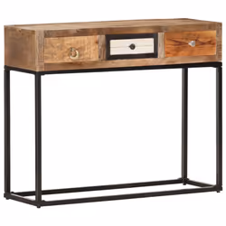 vidaXL Console Table Gold 90cm Solid Reclaimed Wood End Side Stand Cabinet - Additional view 7