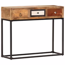 vidaXL Console Table Gold 90cm Solid Reclaimed Wood End Side Stand Cabinet - Additional view 8