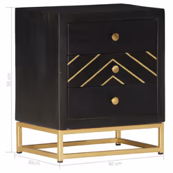VidaXL 286517 nightstand/bedside table Black, Gold - Additional view 7