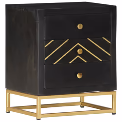 VidaXL 286517 nightstand/bedside table Black, Gold - Additional view 8