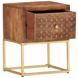 vidaXL Solid Mango Wood Bedside Cabinet Bedroom Living Room Side Cabinets