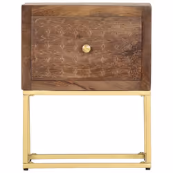 vidaXL Solid Mango Wood Bedside Cabinet Bedroom Living Room Side Cabinets