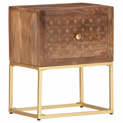 vidaXL Solid Mango Wood Bedside Cabinet Bedroom Living Room Side Cabinets - Additional view 7