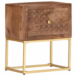 vidaXL Solid Mango Wood Bedside Cabinet Bedroom Living Room Side Cabinets - Additional view 8