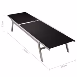 VidaXL 48012 outdoor chair Lounge Glass, Steel, Textile Black - Additional view 6