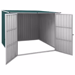 vidaXL Garden Shed Green 195 cm Galvanised Steel Storage Tool House Carport - Additional view 2