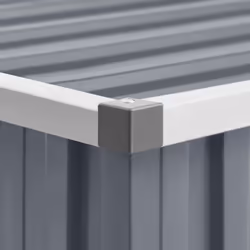 vidaXL Garden Shed Grey 195 cm Galvanised Steel Storage Tool House Carport - Additional view 2