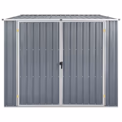 vidaXL Garden Shed Grey 195 cm Galvanised Steel Storage Tool House Carport - Additional view 3