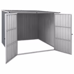 vidaXL Garden Shed Grey 195 cm Galvanised Steel Storage Tool House Carport - Additional view 4