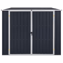 vidaXL Garden Shed Anthracite 195 cm Galvanised Steel Storage House Carport