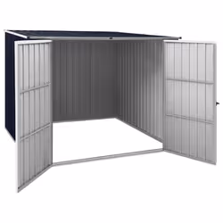 vidaXL Garden Shed Anthracite 195 cm Galvanised Steel Storage House Carport - Additional view 4