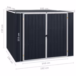 vidaXL Garden Shed Anthracite 195 cm Galvanised Steel Storage House Carport - Additional view 7