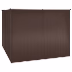 vidaXL Garden Shed Brown 195 cm Galvanised Steel Storage Tool House Carport - Additional view 4