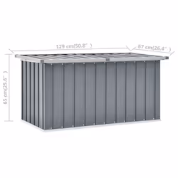 vidaXL Garden Storage Box Outdoor Cushion Box Tool Chest Patio Pillow Box Grey - Additional view 6
