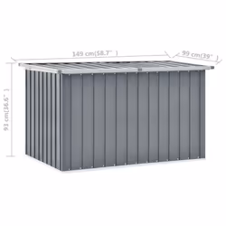 vidaXL Garden Storage Box Outdoor Cushion Box Tool Chest Patio Pillow Box Grey - Additional view 4