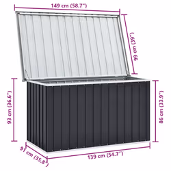 vidaXL Garden Storage Box Outdoor Cushion Box Tool Chest Pillow Box Anthracite