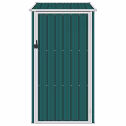 vidaXL Garden Shed Green Galvanised Steel Outdoor Tool Equipment Storage House